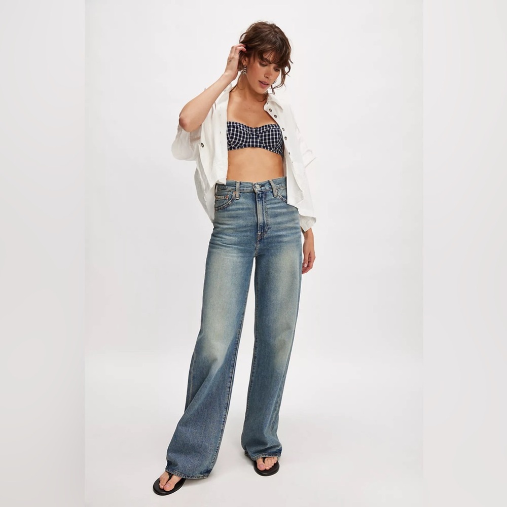 Levi's Light Blue High-Rise Wide-Leg Jeans